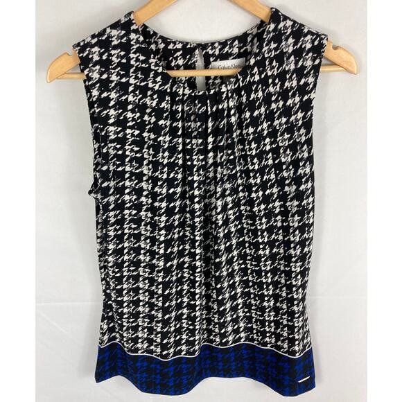 Calvin Klein Patterned Sleeveless Blouse Size Small - Picture 1 of 5